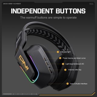Onikuma GT828 4-Mode Vezeték Nélküli Gamer Headset