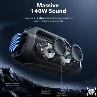 Anker Soundcore Boom 2 Plus - Hordozható Bluetooth Hangszóró - Fekete