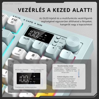 Onikuma G80 Tri-Mode Vezeték Nélküli Gamer Billentyűzet