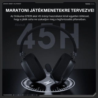 Onikuma GT839 Tri-Mode Vezeték Nélküli Gamer Headset