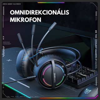 Onikuma X88 Vezetékes Gamer Fejhallgató RGB világítással - Fekete