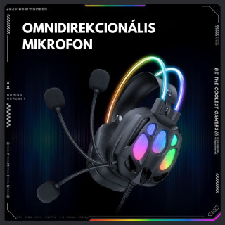Onikuma X89 Vezetékes Gamer Fejhallgató RGB világítással