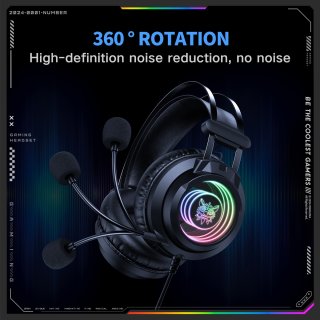 Onikuma X80 Vezetékes Gamer Fejhallgató RGB világítással