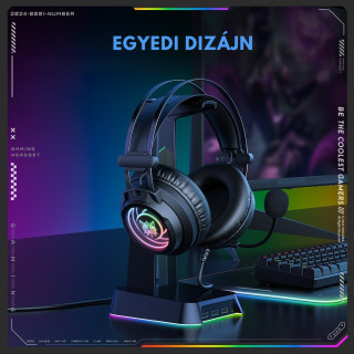Onikuma X80 Vezetékes Gamer Fejhallgató RGB világítással