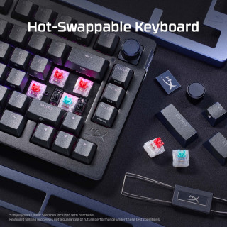 HYPERX Alloy Rise 75 - Red Switch - Mechanikus Gamer Billentyűzet - Angol Kiosztás!