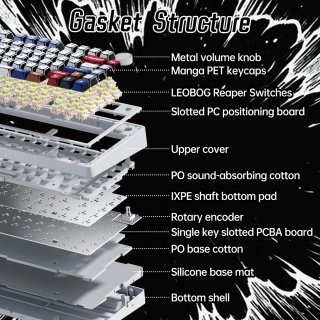 AULA F75 Vezeték Nélküli Mechanikus Gamer Billentyűzet - Comic