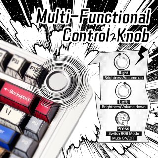 AULA F75 Vezeték Nélküli Mechanikus Gamer Billentyűzet - Comic