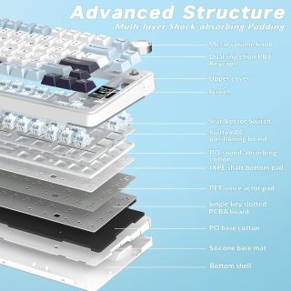 AULA S75 PRO Vezeték Nélküli Mechanikus Gamer Billentyűzet