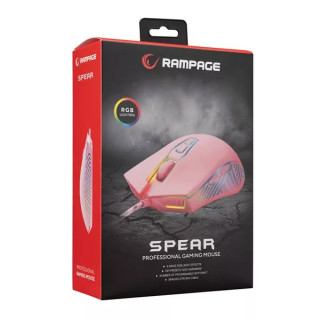 Rampage SMX-G68 SPEAR - Gamer Egér - Pink