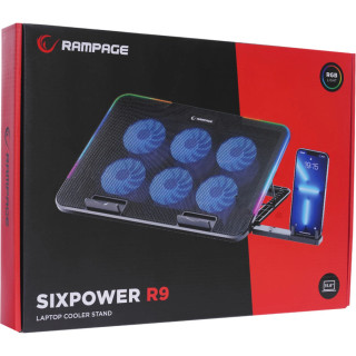 Rampage SIXPOWER R9 - Laptop/Notebook Hűtőpad - 15,6"-ig