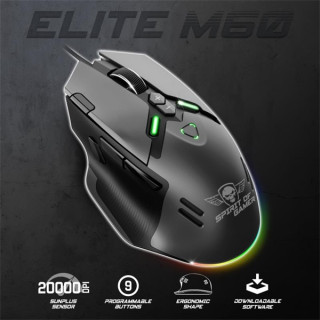 Spirit of Gamer ELITE-M60 Black - Gamer Egér - Fekete