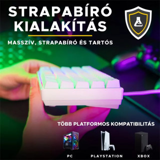 The G-Lab KEYZ HYDROGEN W/HU - Gamer Billentyűzet (Magyar Kiosztás!)