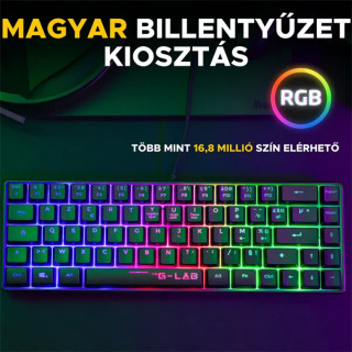 The G-Lab KEYZ HYDROGEN HU - Gamer Billentyűzet - Fekete (Magyar Kiosztás!)