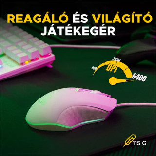 The G-Lab 2 in 1 COMBO HYDROGEN W/HU - Gamer Billentyűzet + Egér - Fehér