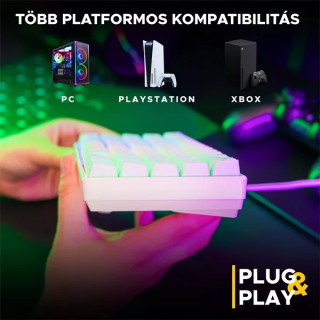 The G-Lab 2 in 1 COMBO HYDROGEN W/HU - Gamer Billentyűzet + Egér - Fehér