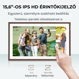 Arzopa D156 Digitális Képkeret - 15.6" - Barna