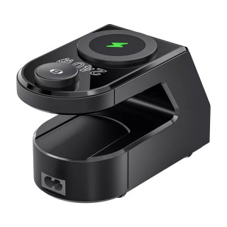 Blitzwolf BW-FW10 USB + USB-C Gyorstöltő Hálózati Adapter + Ébresztőóra töltővel 240W - Fekete