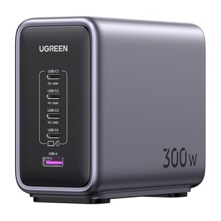 UGREEN CD333 Nexode USB + USB-C GaN Gyorstöltő Hálózati Adapter 300W - Fekete