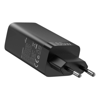 Vention FEDB0-EU USB + USB-C GaN Gyorstöltő Hálózati Adapter 65W - Fekete