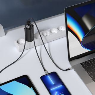 Vention FEDB0-EU USB + USB-C GaN Gyorstöltő Hálózati Adapter 65W - Fekete