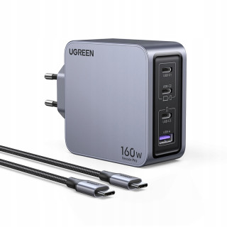 UGREEN Nexode Pro USB + USB-C GaN Gyorstöltő Hálózati Adapter 160W - Szürke