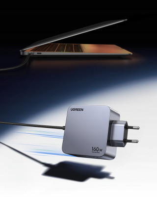 UGREEN Nexode Pro USB + USB-C GaN Gyorstöltő Hálózati Adapter 160W - Szürke