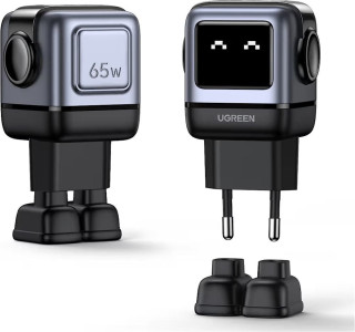 UGREEN Nexode RG USB + USB-C Robot GaN Gyorstöltő Hálózati Adapter 65W - Szürke