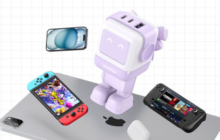 UGREEN Nexode RG (Robot GaN) USB + USB-C Gyorstöltő Hálózati Adapter 65W - Lila