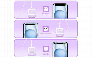 UGREEN Nexode RG (Robot GaN) USB + USB-C Gyorstöltő Hálózati Adapter 65W - Lila