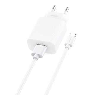 Foneng EU28 USB Gyorstöltő Hálózati Adapter + USB-C Kábel