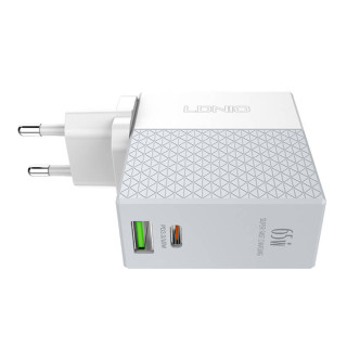 LDNIO A2620C USB + USB-C Gyorstöltő Hálózati Adapter 65W + USB-C Kábel