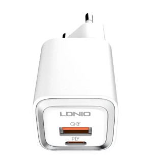 LDNIO A2318M USB + USB-C Gyorstöltő Hálózati Adapter + USB-C - Lightning kábel