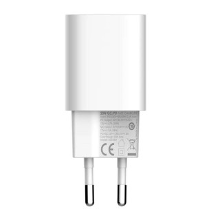 LDNIO A2318M USB + USB-C Gyorstöltő Hálózati Adapter + USB-C - Lightning kábel