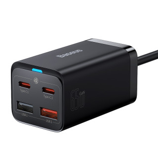 Baseus GaN3 Pro USB + USB-C Gyorstöltő Hálózati Adapter 65W - Fekete