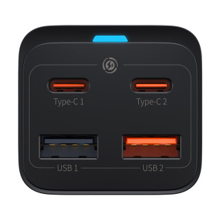 Baseus GaN3 Pro USB + USB-C Gyorstöltő Hálózati Adapter 65W - Fekete