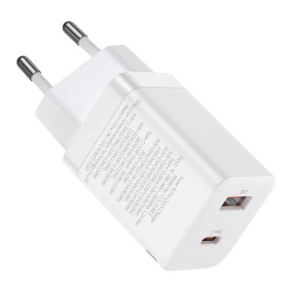 Baseus Super Si Pro USB + USB-C Gyorstöltő Hálózati Adapter 30W - Fehér