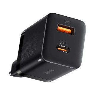 Baseus Super Si Pro USB + USB-C Gyorstöltő Hálózati Adapter 30W - Fekete