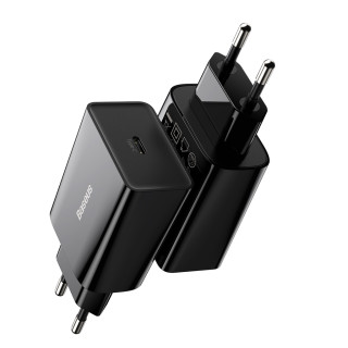 Baseus Speed Mini USB-C Gyorstöltő Hálózati Adapter 20W - Fekete