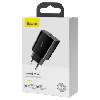 Baseus Speed Mini USB-C Gyorstöltő Hálózati Adapter 20W - Fekete