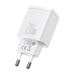 Baseus USB + USB-C Gyorstöltő Hálózati Adapter 20W - Fehér