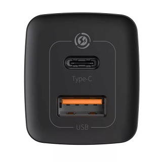 Baseus GaN2 Lite USB + USB-C Gyorstöltő Hálózati Adapter 65W - Fekete