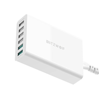 Blitzwolf BW-S15 6x USB Gyorstöltő Hálóati Adapter 60W - Fehér