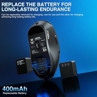 AULA SC900 Pro Tri-Mode Vezeték Nélküli Gamer Egér - Fehér