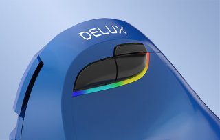 Delux M618Mini Vezeték Nélküli Vertikális Egér Bluetooth + 2.4GHz - Kék
