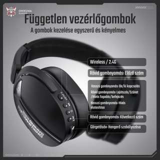 Onikuma GT887 4-Mode Vezeték Nélküli Gamer Headset - Fekete