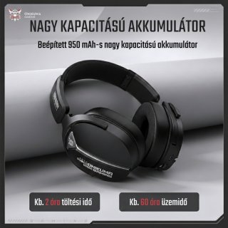 Onikuma GT887 4-Mode Vezeték Nélküli Gamer Headset - Fekete