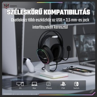 Onikuma X91 RGB Gaming Fejhallgató - Fekete