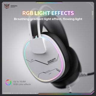 Onikuma X91 RGB Gaming Fejhallgató - Fehér