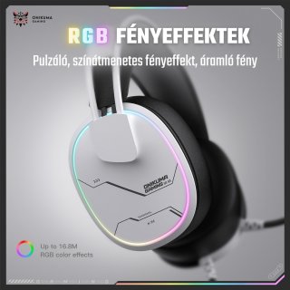 Onikuma X91 RGB Gaming Fejhallgató - Fehér