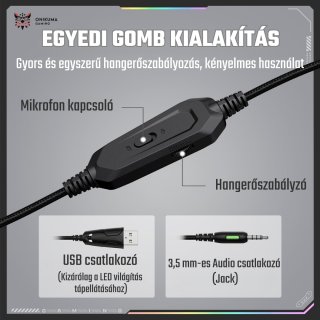 Onikuma X91 RGB Gaming Fejhallgató - Fehér